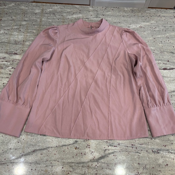 SHEIN Womens Dressy Pale Pink Long Sleeve Blouse - Size S - Picture 1 of 4